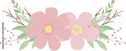 Wallpaper Mural Pink Flower Blossom Border Frame Torontodigital.ca