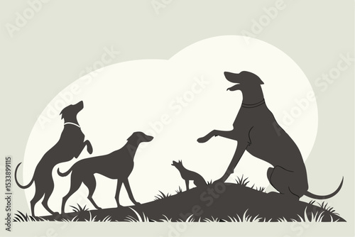 Shadows of Companionship: Dog Breeds in Silhouette