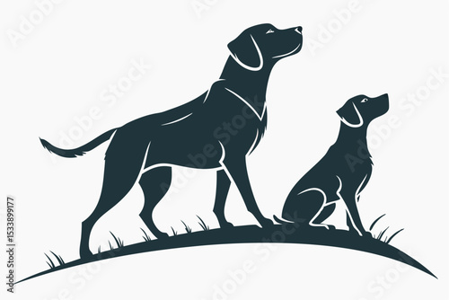 Silhouetted Companions: Labrador Retriever Logo Set