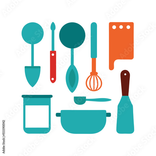 set of kitchen utensils