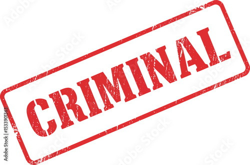 Red Criminal Stamp Graphic for Legal and Crime Content