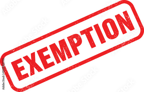 Exemption Stamp Image - Red Rubber Stamp with Exemption Text for Legal, Tax, and Business Use