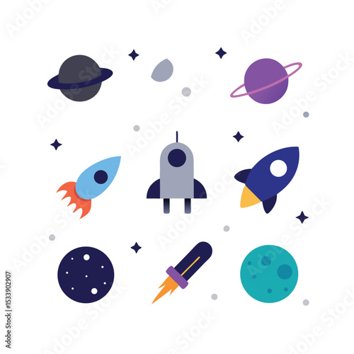 space rocket vector illustration