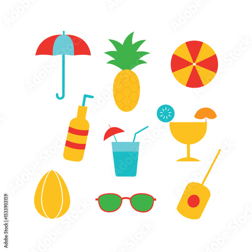 summer beach icons
