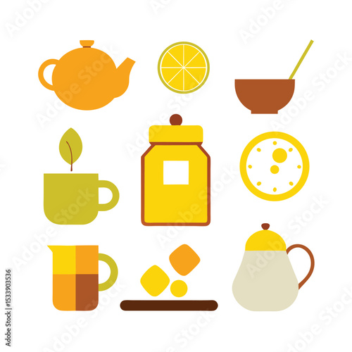 tea set vector illustration