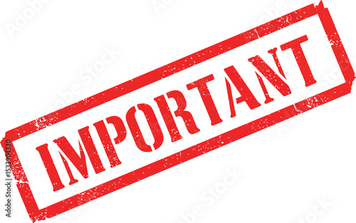 Red Important Stamp for Emphasizing Urgent Messages in Documents and Communication