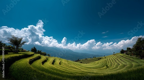 Beautiful rice terraces landscape scenic view travel destination photography