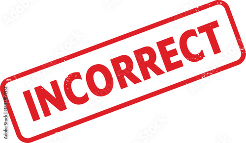 Incorrect Stamp - Red Ink Error Mark for Documents, Tests, and Forms