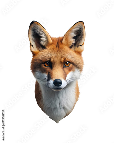 Fox head isolated on a transparent background