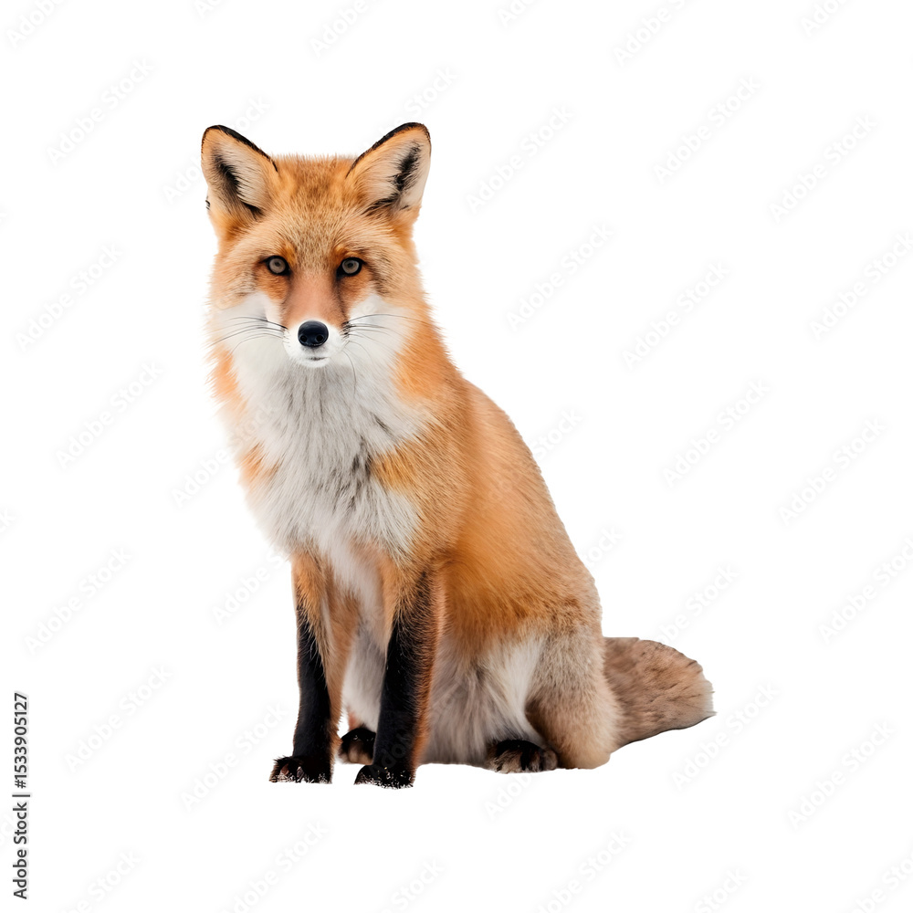 Naklejka premium Fox isolated on a transparent background