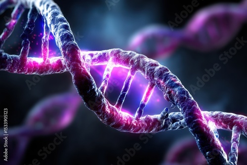 Exploring the structure and beauty of DNA in a vibrant digital representation