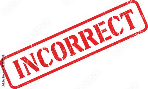 Incorrect Stamp - Red Ink Error Mark for Documents, Tests, and Forms