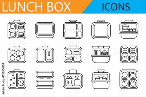 Simple Icons for Lunch Boxes and Food Containers for Meal Storage