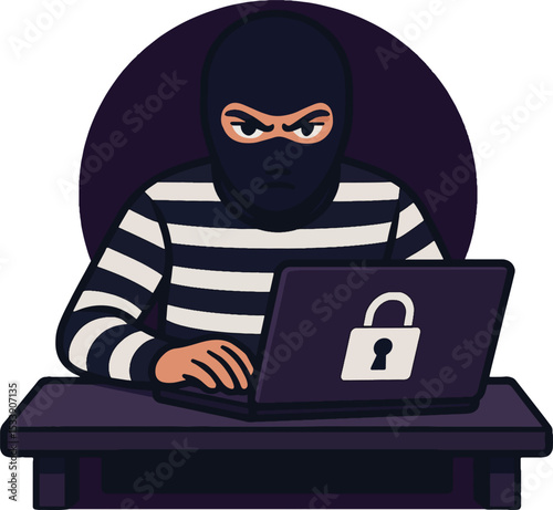 hacker stealing data from laptop