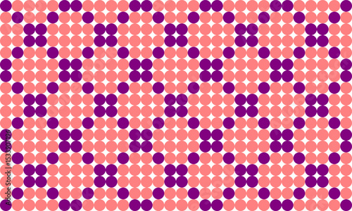 pink and purple polka dots in diamond grid pattern design for fabric printing as repeat pattern, pink purple circle