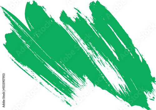 Abstract green brush stroke texture on white background artistic painted design element for creative graphic design projects and modern artwork