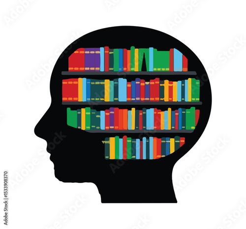 human head with book icon