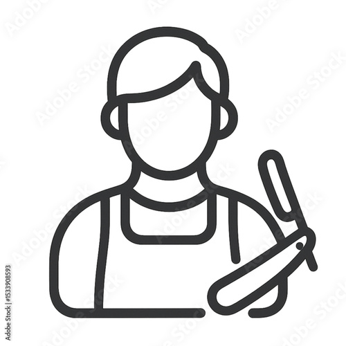 Barber hairdressing services and tools icon