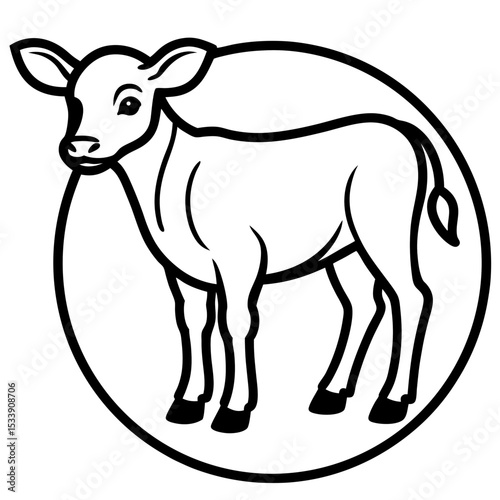 Calving Pen Vector Illustration | Generative AI and Linocut Silhouette Farm Design