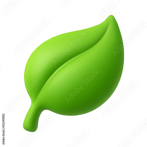 3d leaf icon isolated on transparent background. Nature and sustainability concept