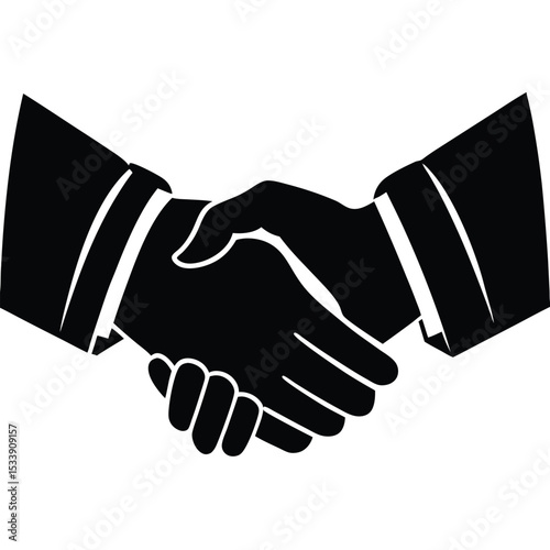 Formal handshake silhouette depicting business agreement partnership and cooperation signifying success