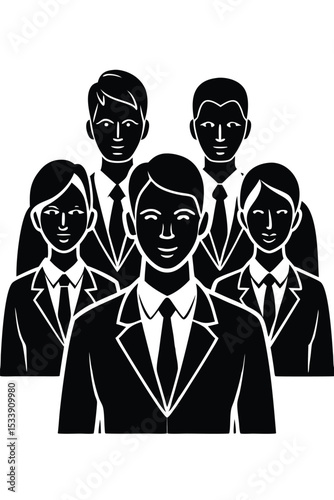 Diverse team business professionals black and white corporate teamwork and leadership