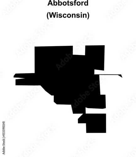 Abbotsford (Wisconsin) blank outline map