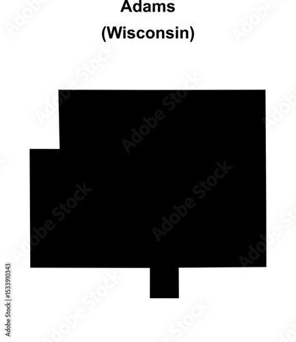 Adams (Wisconsin) blank outline map