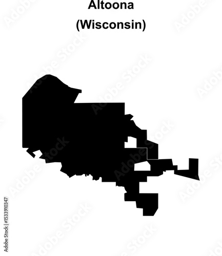 Altoona (Wisconsin) blank outline map