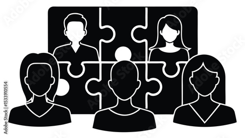 Teamwork puzzle solving collaboration and connection people coming together for success