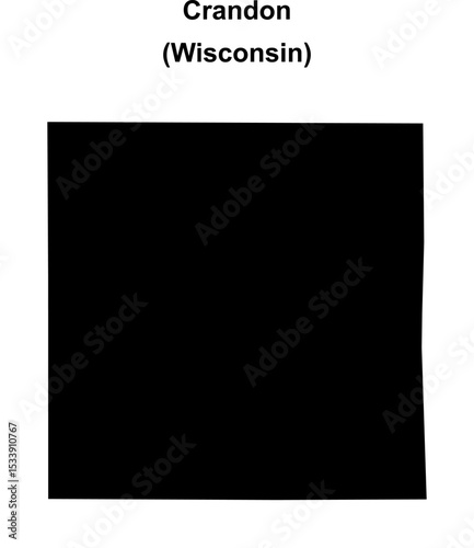 Crandon (Wisconsin) blank outline map