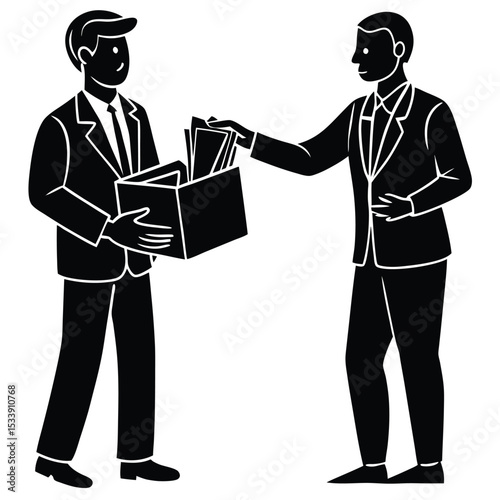 Business professional getting fired packing belongings corporate dismissal job loss layoff concept
