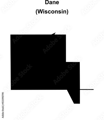Dane (Wisconsin) blank outline map