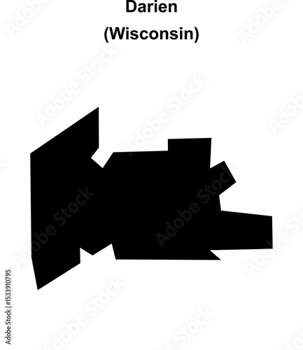 Darien (Wisconsin) blank outline map