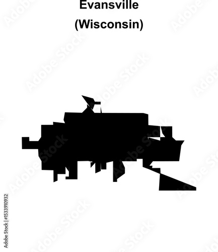 Evansville (Wisconsin) blank outline map