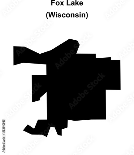 Fox Lake (Wisconsin) blank outline map