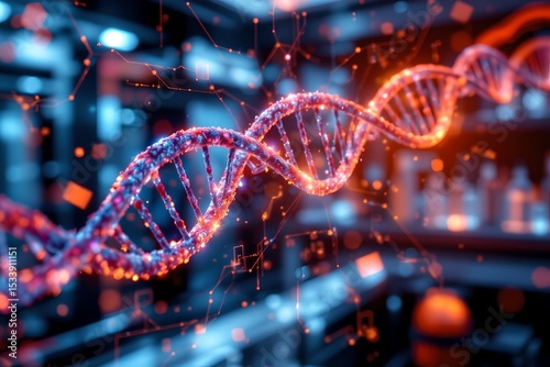 Exploring dna structures and their implications in genetic research laboratory setting scientific illustration digital environment close-up view biotechnology insights