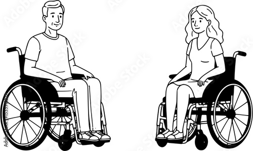 disabled couple in wheelchair
