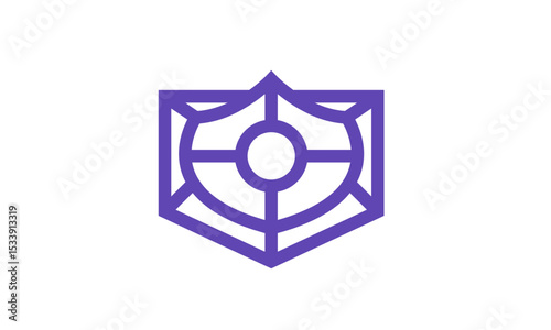 Monoline Security Shield Logo Design – Minimalist Monoline Shield Symbol for Cybersecurity and Protection Branding