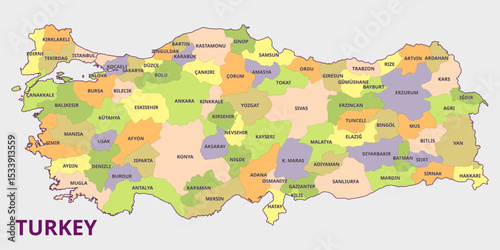 Map of Turkey with Provinces
