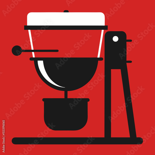 Feed Mixer Vector | Generative AI & Linocut Silhouette Design for Agriculture & Farming
