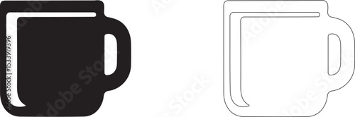 Mug for hot drinks. Vector icon.