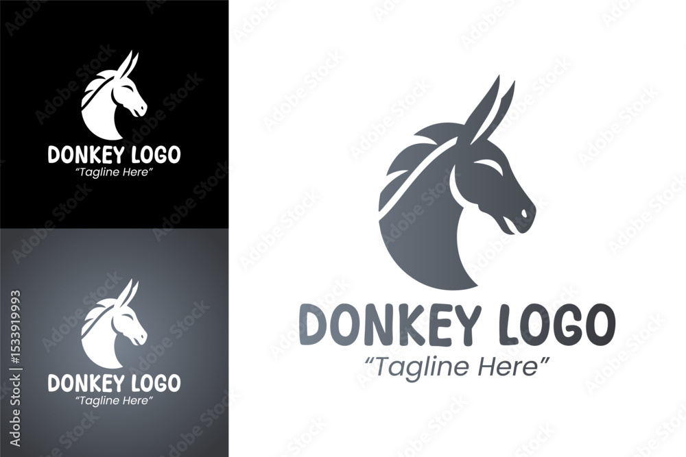 Obraz premium Stylish and Modern Donkey Logo Design for Creative Branding and Business Use