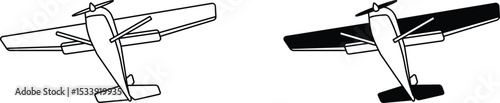 Airplane line and fill vector illustration