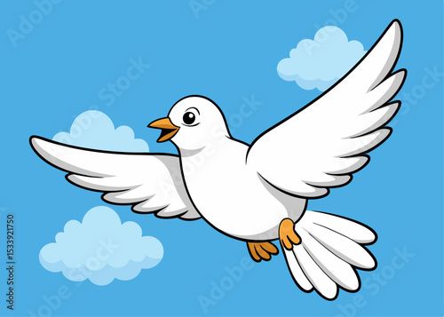 Shinny dove of peace background in editable style vector illustration
