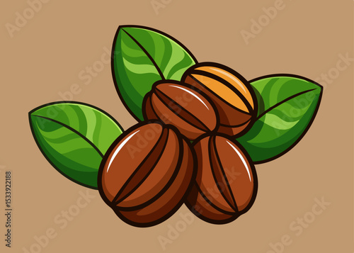 coffee beans set vector design, Coffee bean concept illustration