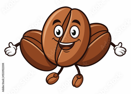 Coffee bean mascot logo design design modern vintage style business coffee vector logo illustration