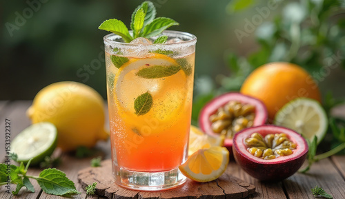 Refreshing Summer Fruit Infused Beverage with Mint