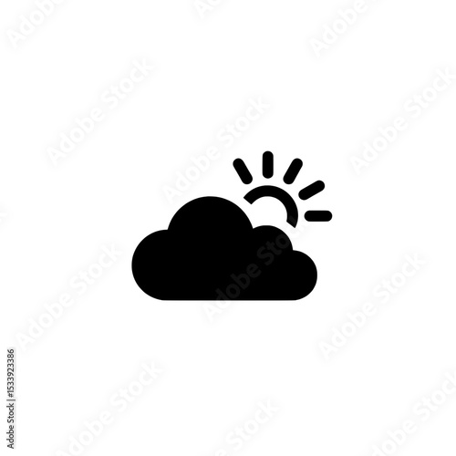 Minimalist icon of a cloud with sun peeking from behind the right side, indicating partly sunny weather.