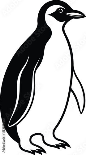 penguin silhouette vector